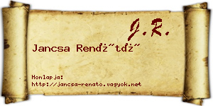 Jancsa Renátó névjegykártya